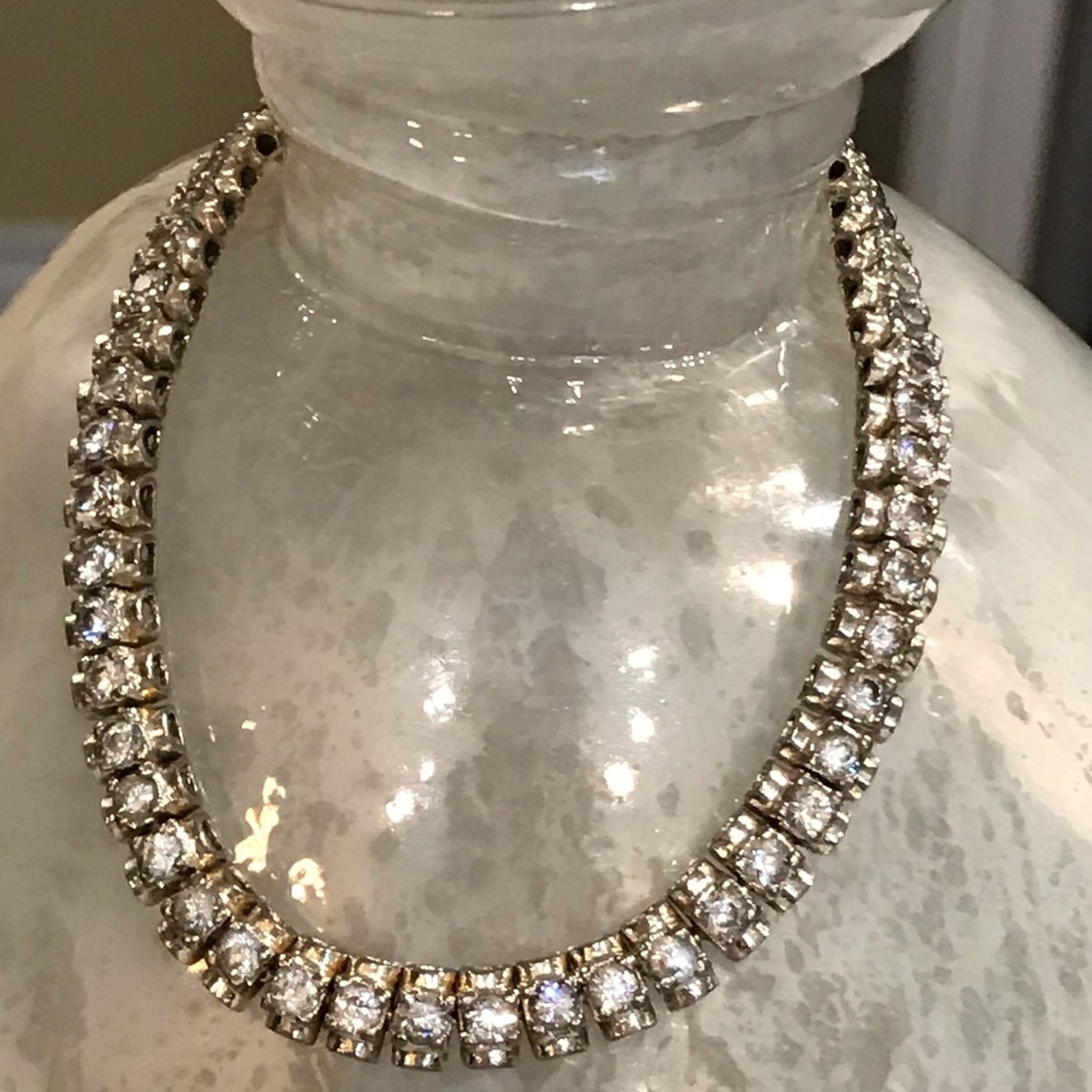 Sterling Vermeil cubic zirconia tennis bracelet
